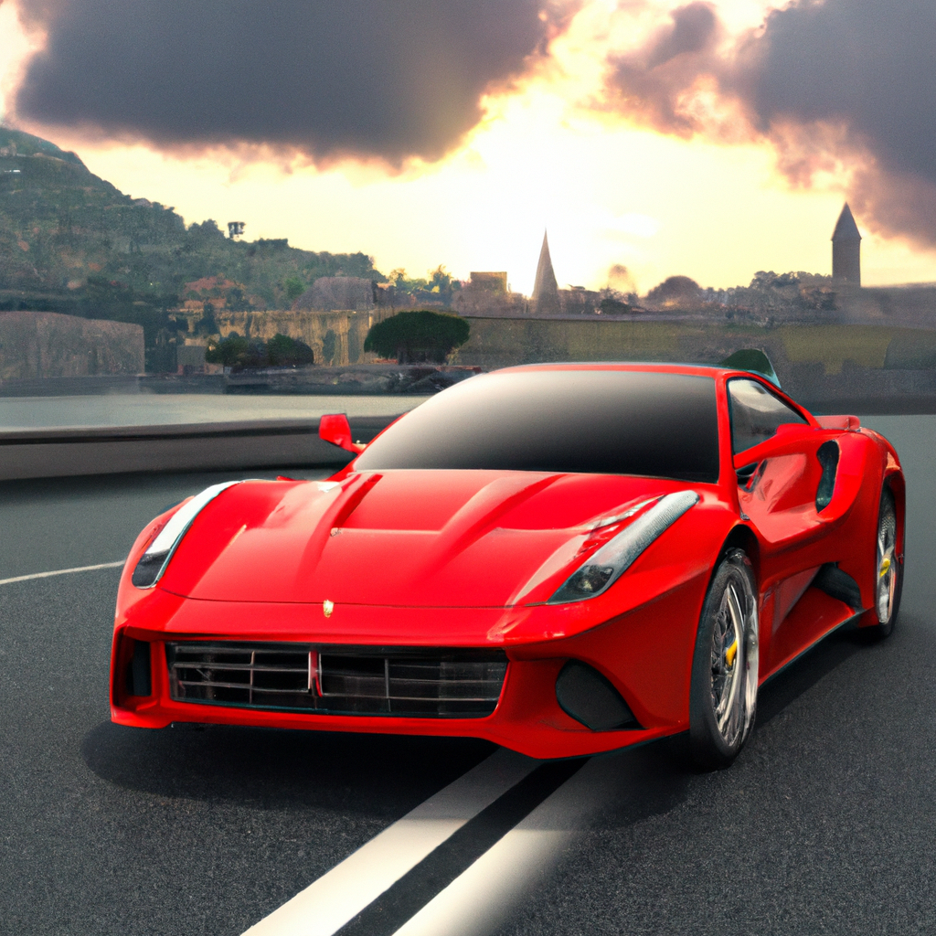 Ferrari su strada panoramica